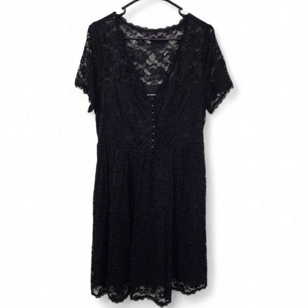 Hot Topic Black Lace Corset Front Dress